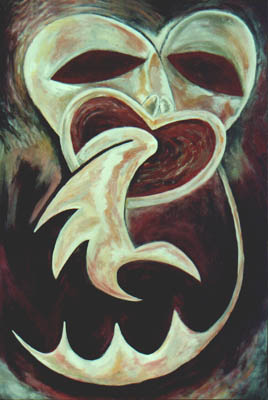 Maori influenced painting by Sonja van Kerkhoff