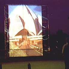 photograph of a projection of a video by Sonja van Kerkhoff