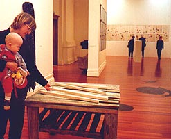 detail of the exhibition, Korero korero in the Sarjeant Gallery, Whanganui, Aotearoa/New Zealand