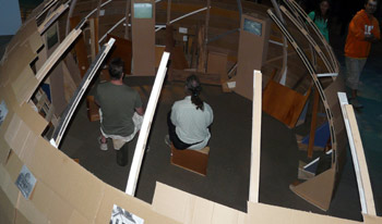 Detail inside the 2013 installation built by Sen McGlinn and Sonja van Kerkhoff for the exhibition 3rd Nature in Puke Ariki, the Taranaki museum of natural history and ethnology