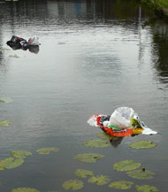 Installation made out of recycled materials by Sen + Sonja