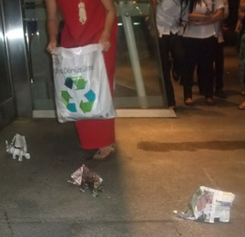 Sonja herds elephants into the Yuchengco Museum, Metro Manila, The Philippines.