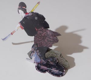 she, onna-bugeisha, a self standing print on layers of rag paper by Sonja van Kerkhoff